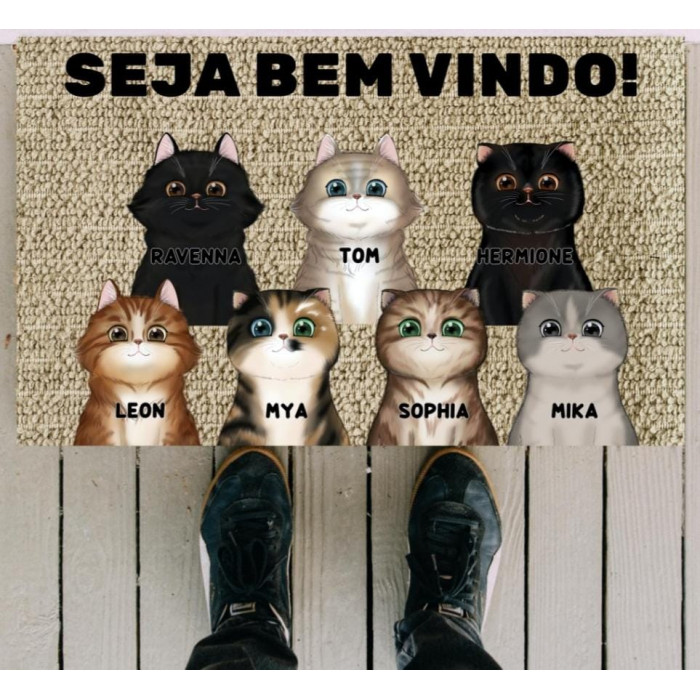 Tapete PERSONALIZADO  Bem vindo **ATÉ 7 GATOS**